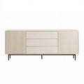 Komoda do salonu z MDF, beżowo-czarna, 160 x 40 x 75 cm