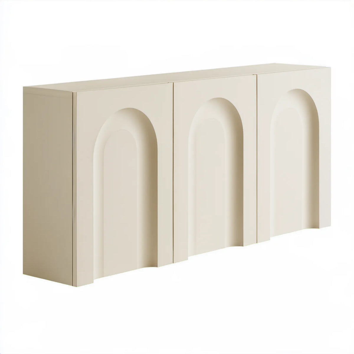Kremowa komoda dekoracyjna 3-drzwiowa z MDF, 160 x 40 x 80 cm