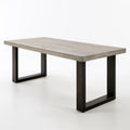 Prostokątny stół jadalniany 160 x 80 x 75 cm z blatem MDF w dekorze betonu i czarną stalową podstawą